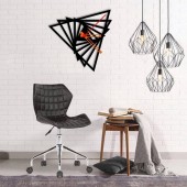 VivaTechnix KRO-1092 Ceas de perete metalic Krodesign Triangle KRO-1092, diametru 50 cm, negru