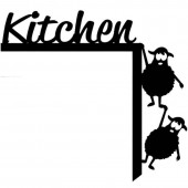 VivaTechnix KRO-1099 Decoratiune semn Kitchen Krodesign KRO-1099, dimensiune 30x30 cm, negru