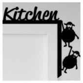 VivaTechnix KRO-1099 Decoratiune semn Kitchen Krodesign KRO-1099, dimensiune 30x30 cm, negru
