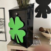 VivaTechnix KRO-1230 Cutie postala Vivatechnix Irish Clover KRO-1230, otel, 400x250x100mm, Negru/Verde, 2 chei