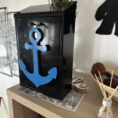 VivaTechnix KRO-1232 Cutie postala Vivatechnix Anchor KRO-1232, otel, 400x250x100mm, Negru/Albastru, 2 chei