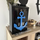 VivaTechnix KRO-1232 Cutie postala Vivatechnix Anchor KRO-1232, otel, 400x250x100mm, Negru/Albastru, 2 chei