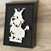 VivaTechnix KRO-1237 Cutie postala Vivatechnix Schnautzer Dog KRO-1237, otel, 400x250x100mm, Negru/Alb, 2 chei