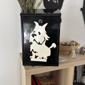 VivaTechnix KRO-1237 Cutie postala Vivatechnix Schnautzer Dog KRO-1237, otel, 400x250x100mm, Negru/Alb, 2 chei