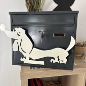 VivaTechnix KRO-1239 Cutie postala Vivatechnix Teckel KRO-1239, otel, dimensiune 310x360x100mm, Gri/Alb, 2 chei