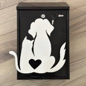 VivaTechnix KRO-1240 Cutie postala Vivatechnix Cat Dog KRO-1240, otel, 400x250x100mm, Negru/Alb, 2 chei