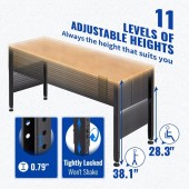 VivaTechnix LDSGZTSM4820V400PV2 Banc de lucru cu inaltime reglabila 719 â€“ 968 mm, max 900 kg, 4 x Prize AC, 2 x USB, Blat stejar