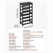 VivaTechnix LSJJHSZZ24P6GZ4LG001V0 Raft modular detasabil pentru 24 sticle de vin, Stivuibil, Lemn Bambus, 6 Niveluri, 410 x 240 x 823 mm, Negru
