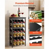 VivaTechnix LSJJHSZZ24P6GZ4LG001V0 Raft modular detasabil pentru 24 sticle de vin, Stivuibil, Lemn Bambus, 6 Niveluri, 410 x 240 x 823 mm, Negru