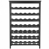 VivaTechnix LSJJHSZZ42P7VA2DFV0 Raft pentru 42 de sticle de vin, 7 niveluri, Vivatechnix Modular, 660 x 290 x 1000 mm, Lemn bambus, negru