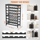 VivaTechnix LSJJHSZZ42P7VA2DFV0 Raft pentru 42 de sticle de vin, 7 niveluri, Vivatechnix Modular, 660 x 290 x 1000 mm, Lemn bambus, negru