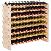 VivaTechnix LSJJYMSSM96PD5BV1001V0 Raft modular pentru 96 sticle de vin, Stivuibil, Lemn, 8 Niveluri, 1130 x 290 x 962 mm