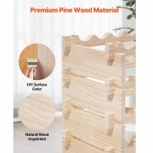 VivaTechnix LSJJYMSSM96PD5BV1001V0 Raft modular pentru 96 sticle de vin, Stivuibil, Lemn, 8 Niveluri, 1130 x 290 x 962 mm