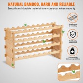VivaTechnix LSJJYMSZZ36PRHOYIV0 Raft pentru 36 de sticle de vin, Stivuibil, 4 niveluri, Vivatechnix Modular, 850x250x525 mm, Lemn bambus, Maro