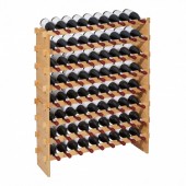 VivaTechnix LSJJYMSZZ72P9BE29001V0 Raft modular pentru 72 sticle de vin, Stivuibil, Lemn, 8 Niveluri, 1130 x 290 x 962 mm