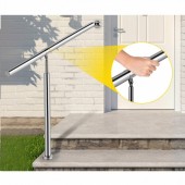 VivaTechnix LTFS1BBXGMLFS0001V0 Balustrada inox, 1-2 trepte Vivatechnix Negru Mat, Inaltime 114 cm, lungime 80 cm, pozitii reglabile