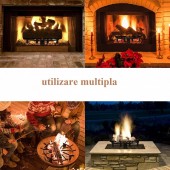 VivaTechnix LXYMP6X20MM27JRUUV0 Suport de lemne pentru semineu sau vatra de foc, Vivatechnix diametru 638 mm, Otel, Negru 