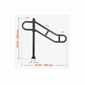 VivaTechnix LZKFSHS405INENIH7V0 Balustrada otel, Prindere podea, pentru 1-3 trepte, lungime 1029 mm, max 113 kg