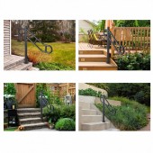 VivaTechnix LZKFSHS405INENIH7V0 Balustrada otel, Prindere podea, pentru 1-3 trepte, lungime 1029 mm, max 113 kg