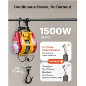 VivaTechnix MAGBXSDDHLYX33XRC001V2 Electropalan portabil cu telecomanda 2 in 1, Telecomanda cu fir/fara fir, 1500W, max 300 kg, Inaltime 30 m