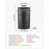 VivaTechnix MTYXLYTGS185KKVVN001V0 Gratar vertical cu afumatoare 4 in 1, Diametru 47 cm, Otel, Afisaj temperatura 10-400 â„ƒ