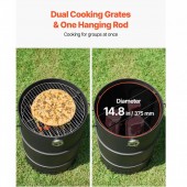 VivaTechnix MTYXLYTGS185KKVVN001V0 Gratar vertical cu afumatoare 4 in 1, Diametru 47 cm, Otel, Afisaj temperatura 10-400 â„ƒ