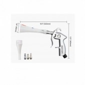 VivaTechnix PJWLQJQCCKXJ8M52GV0 Pistol de suflat cu aer comprimat cu duza rotativa Tornado 100 ml/min, 6-9.2 bar, 3 x conectori