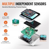 VivaTechnix PXSKQZLCSYTMA2E7ZV9 Detector calitate aer 8 in 1, AQI, PM1.0, PM2.5, PM10, TVOC, HCHO, umiditate, temperatura