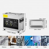VivaTechnix QXJ3LCSB-200W0001V2 Aparat de curatat cu ultrasunete, Capacitate 3 l, 200W, frecventa ultra-inalta 40 kHz, Inox, 0-80â„ƒ
