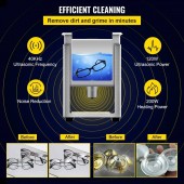 VivaTechnix QXJ3LCSB-200W0001V2 Aparat de curatat cu ultrasunete, Capacitate 3 l, 200W, frecventa ultra-inalta 40 kHz, Inox, 0-80â„ƒ