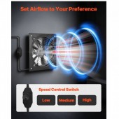 VivaTechnix SDKZTFS12INCHTWCT001V2   Ventilator evacuare pentru spatii comerciale, Regulator viteza, Otel, 70 W, 2647mÂ³/h, diametru 305 mm