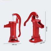 VivaTechnix SDSBHS6MW000AWM3FV0 Cismea manuala pentru gradina, Antic Rosu, Adancime max 7.6 m, Fonta/Otel, 255 x 185 x 400 mm