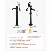 VivaTechnix SDYSBBTDZZTHXQJRK001V0 Cismea manuala cu picior, Ridicare max 6 m, Fonta/Otel carbon, Dimensiune 400 x 240 x 1290 mm, Negru Antic