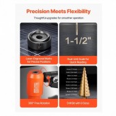 VivaTechnix SDYYDKQBXS15U0JZ8001V0 Set 10 perforatoare pentru tabla, Antrenare hidraulica, in trusa, 12.7 â€“ 101.6 mm, 1 x burghiu in trepte, Otel 40Cr