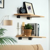 VivaTechnix SJZJGBZJYGHWMVHQJV0 Set 6 suporturi pentru rafturi, Vivatechnix 210 x 100 x 45 mm, Otel, Negru, max 72.6 kg, Grosime 5 mm