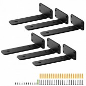 VivaTechnix SJZJGBZJYGHWMVHQJV0 Set 6 suporturi pentru rafturi, Vivatechnix 210 x 100 x 45 mm, Otel, Negru, max 72.6 kg, Grosime 5 mm