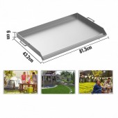 VivaTechnix SKJGPDJG32X17YC01V0 Plita inox pentru gratar pe carbuni, gaz sau electric, Vivatechnix Plancha Inox, 81 x 43 x 6 cm, cu manere