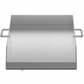 VivaTechnix SKJPDJG16X18YC001V0 Plita inox pentru gratar pe carbuni, gaz sau electric, Vivatechnix Plancha Inox, 40,6 x 45,7 x 6 cm, cu manere