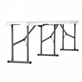 VivaTechnix SLKZDYDZY6FT8U3RLV0 Banca pliabila 1830x307x430 mm, HDPE si Otel, pentru gradina sau catering, Alba