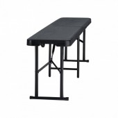VivaTechnix SLKZDYDZY6FT97X3KV0 Banca pliabila 1830x307x430 mm, HDPE si Otel, pentru gradina sau catering, Negru