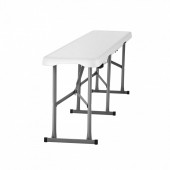 VivaTechnix SLKZDYDZY6FTUQW6VV0 Set 2 banci pliabile 1830x307x430 mm, HDPE si Otel, pentru gradina sau catering, Alba