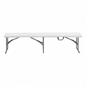 VivaTechnix SLKZDYDZY6FTUQW6VV0 Set 2 banci pliabile 1830x307x430 mm, HDPE si Otel, pentru gradina sau catering, Alba