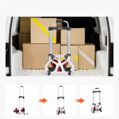 VivaTechnix TCSPLCYS260LDSY04V0 Carucior tip liza pentru scari, cu 10 roti, Pliabil, maxim 118 kg, Inaltime reglabila 83/115 cm, greutate 5.4 kg