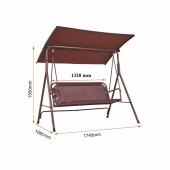 VivaTechnix TJQQ68INX44IRJNFTV0 Leagan pentru gradina, 3 locuri, Vivatechnix Maro, Otel, panza Oxford, 1740Ã—1095Ã—1550 mm, max 240 kg