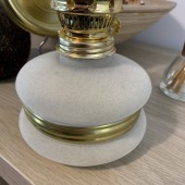 VivaTechnix TR-1002A Lampa cu gaz lampant Vivatechnix Classic TR-1002A, rezervor sticla cu catifea, oglinda metal, Bej