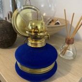 VivaTechnix TR-1002Blue Lampa cu gaz lampant Vivatechnix Classic TR-1002Blue, rezervor sticla cu catifea, oglinda metal, Albastru