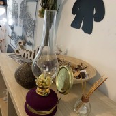 VivaTechnix TR-1002M Lampa cu gaz lampant Vivatechnix Classic TR-1002M, rezervor sticla cu catifea, oglinda metal, Mov