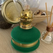 VivaTechnix TR-1002V Lampa cu gaz lampant Vivatechnix Classic TR-1002V, rezervor sticla cu catifea, oglinda metal, Verde