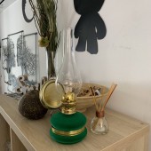 VivaTechnix TR-1002V Lampa cu gaz lampant Vivatechnix Classic TR-1002V, rezervor sticla cu catifea, oglinda metal, Verde