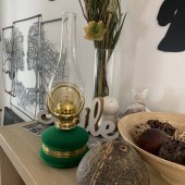 VivaTechnix TR-1002V Lampa cu gaz lampant Vivatechnix Classic TR-1002V, rezervor sticla cu catifea, oglinda metal, Verde